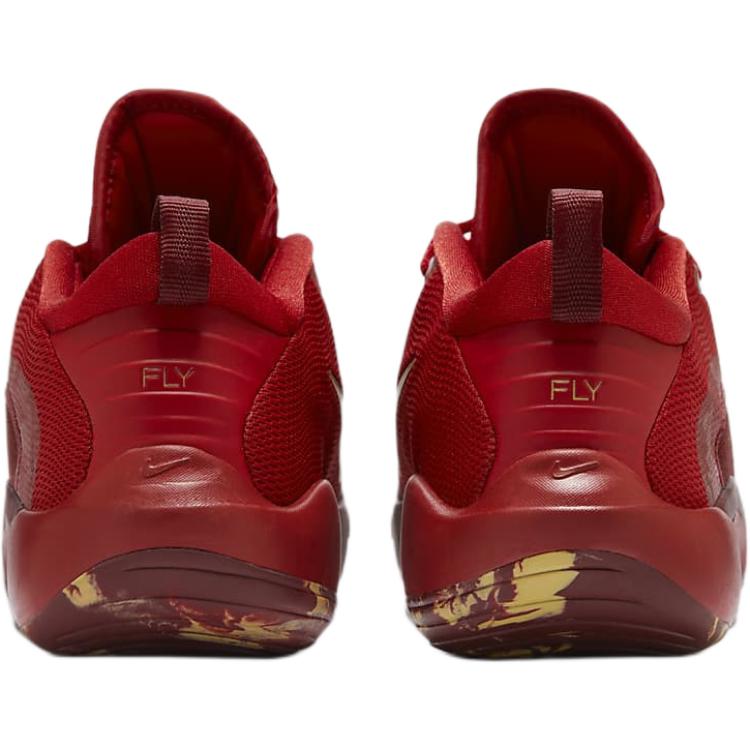 Nike ISOFLY Slip Resistant Shock Absorbers Low Top Children's Basketball Shoes Red Sneakers FZ7298-600