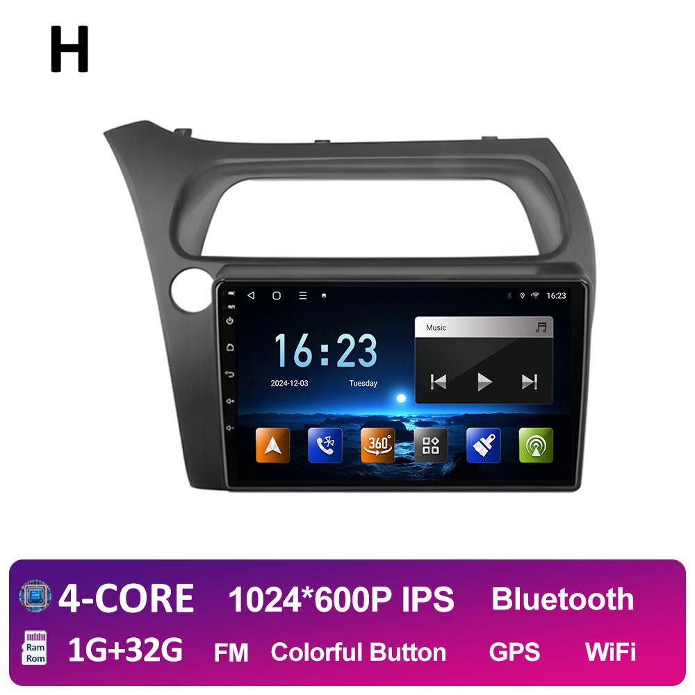Беспроводной Android Auto Carplay для Honda Civic Хэтчбек 2006 2007 2008 2009 - 2011 Автомагнитола Видео Мультимедийный плеер Вентилятор охлаждения