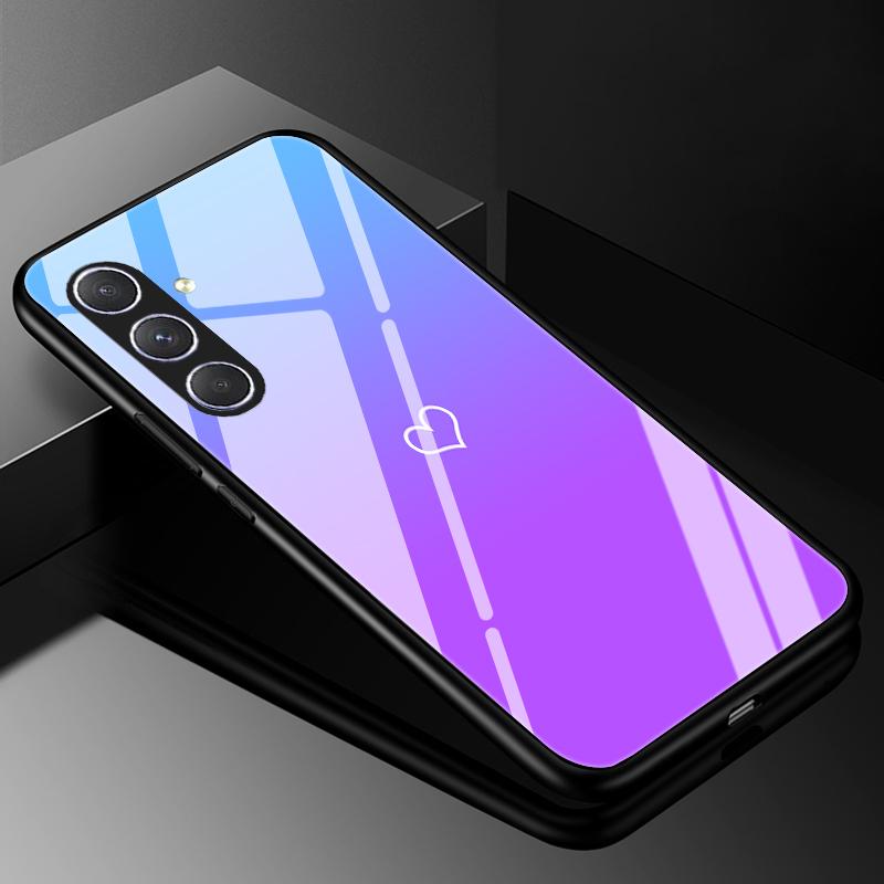 Чехол для телефона из закаленного стекла для Samsung Galaxy A05 A05S Чехол A15 A14 A24 A34 A25 A54 4G 5G Роскошный Твердый Бампер A04 A04S A04E