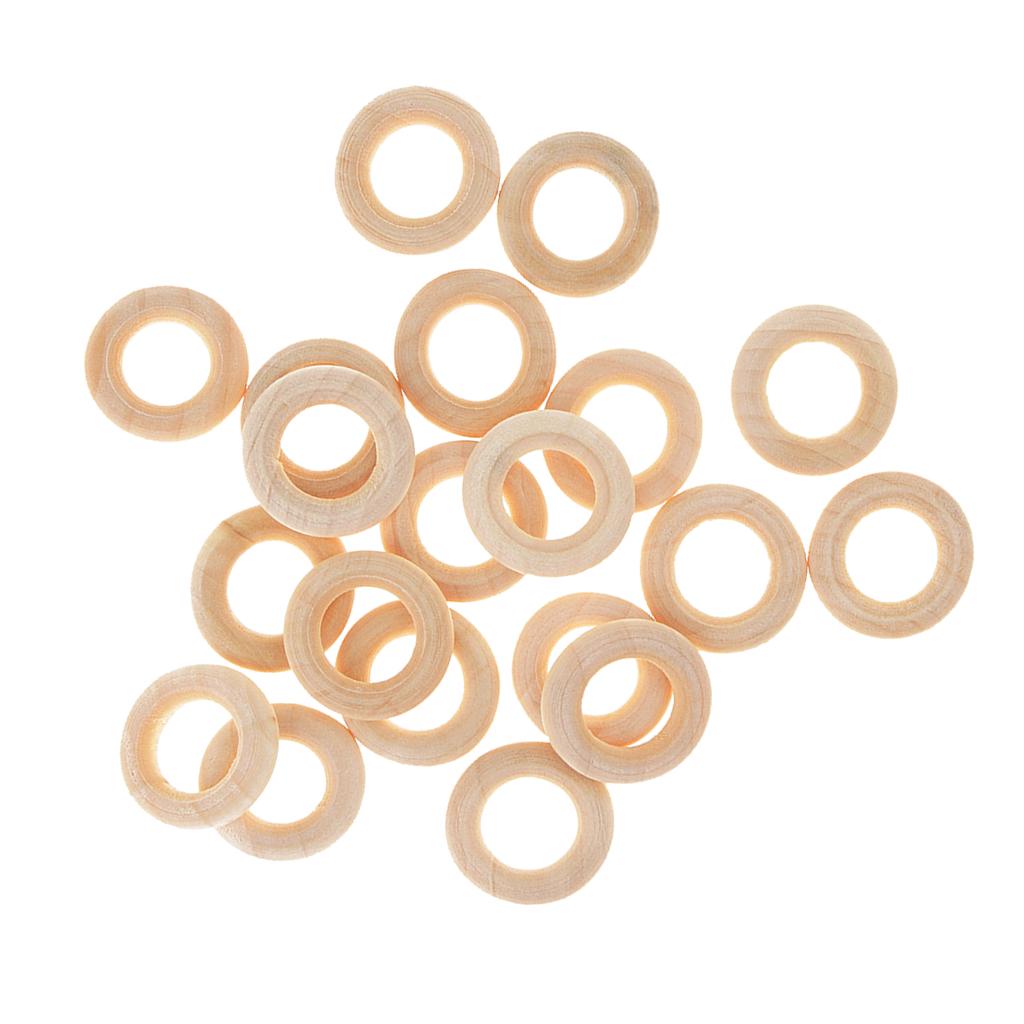 20 шт., изготовление ювелирных изделий своими руками, деревянное кольцо для прорезывания зубов для украшения поделок, 25 мм