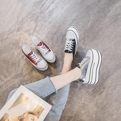 Женские кроссовки на танкетке, черные, массивные, женские, удобные, повседневные, белые, женские туфли на платформе, кроссовки на высоком каблуке