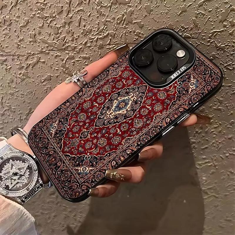 Роскошный Чехол Для Телефона С Узором Персидского Ковра Для iPhone 16e 16 Pro Max 15 14 Plus 13 12 Mini 11 Pro Ударопрочная Силиконовая Задняя Крышка