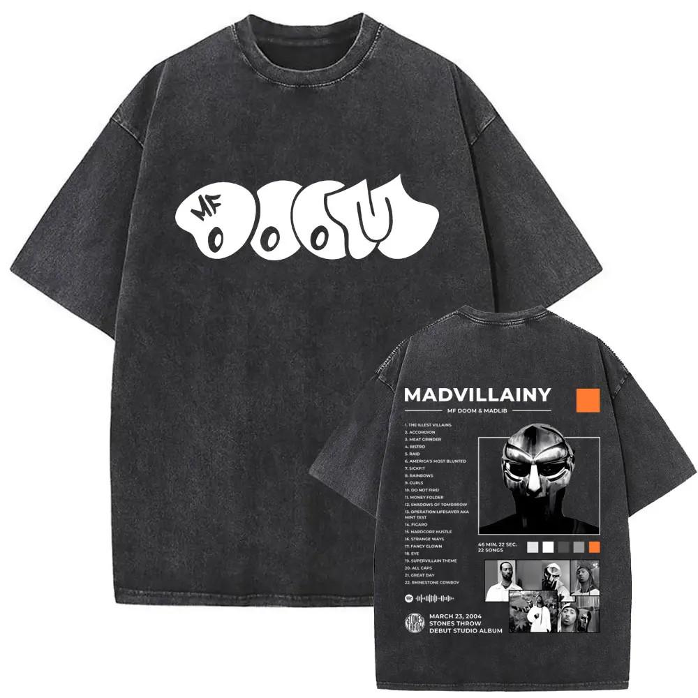 MF DOOM Стирка Черный Графическая Футболка Хип-Хоп Рэп Стритвир Унисекс Футболка