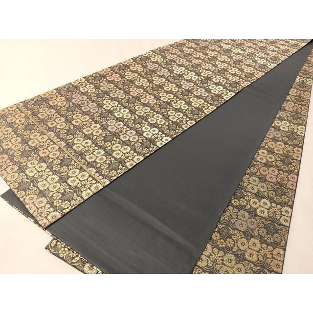 Used Heiwaya Kimono - Nishijin textile, Kageyama textile, Hakuya Seibei, full pattern bag obi, plant dyed, flower pattern, gold thread, pure silk,