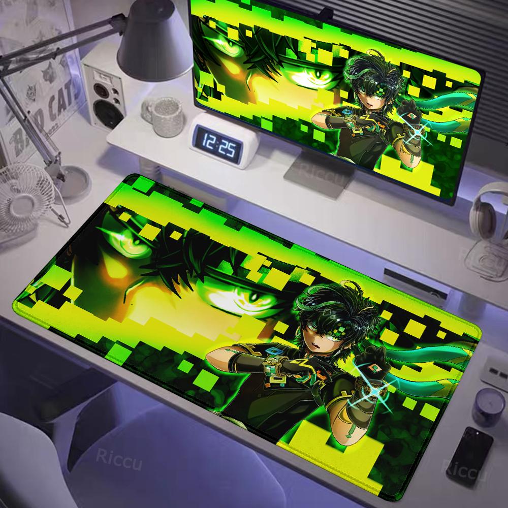 Горячая новинка Genshin Impact KINICH игровая поверхность для киберспорта 400x900 см Большая HD-печать с блокировкой краев Компьютерная клавиатура и мышь