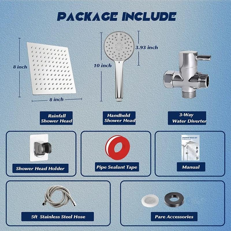 Роскошная система тропического душа для ванной комнаты, набор для душа с верхним распылением из нержавеющей стали, наборы смесителей для душа для ванной комнаты, 5 режимов, ручное сиденье для душа
