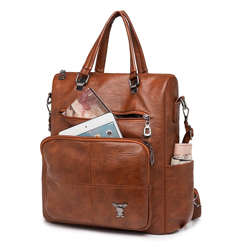 Большая вместительная сумка, многофункциональный рюкзак, женская сумка через плечо из мягкой кожи