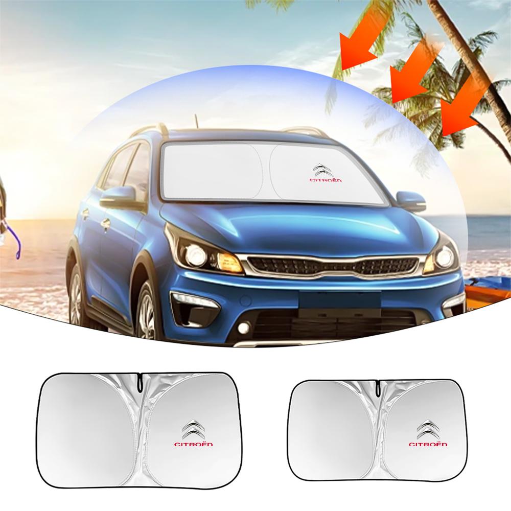 Для Citroen Логотип Автомобильный Солнцезащитный Козырек на Лобовое Стекло Складной Утолщенный Переднее Окно УФ Отражающий Солнцезащитный Козырек Защитная Занавеска от Солнца