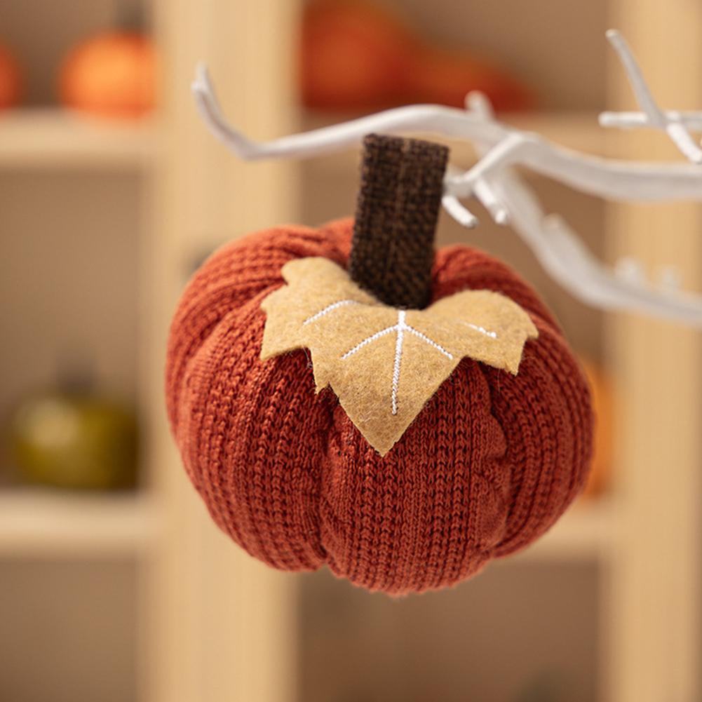 Faux Fall Decorative Crochet Pumpkins for Rustic Farmhouse Thanksgiving Harvest Halloween Table Centerpiece Mantel Kitchen Decor