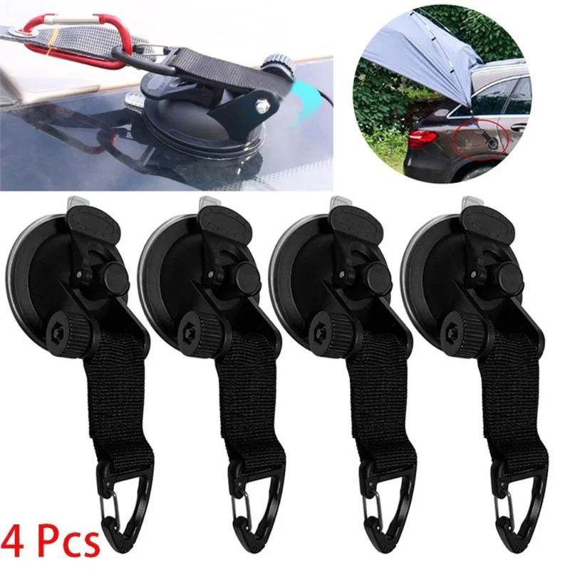 4pcs Car Tent Suction Anchors - Heavy-Duty Windproof Secure Hook for Round/Triangle Awning &Outdoor Camping Tent (Universal Fit)