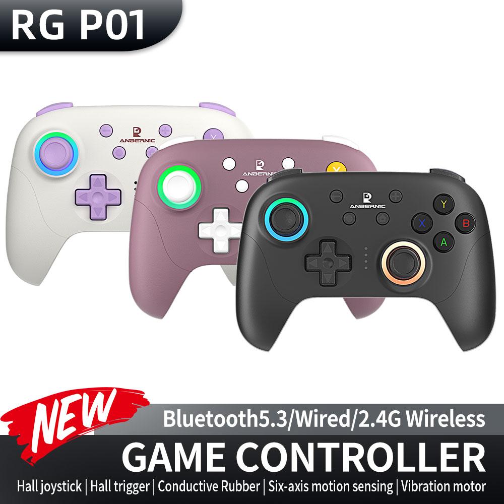 ANBERNIC RG P01 RGP01 Gamepad Wired Wireless Bluetooth for PC Android IOS Steam RGB XBOX Game Controller Hall Effect Joystick