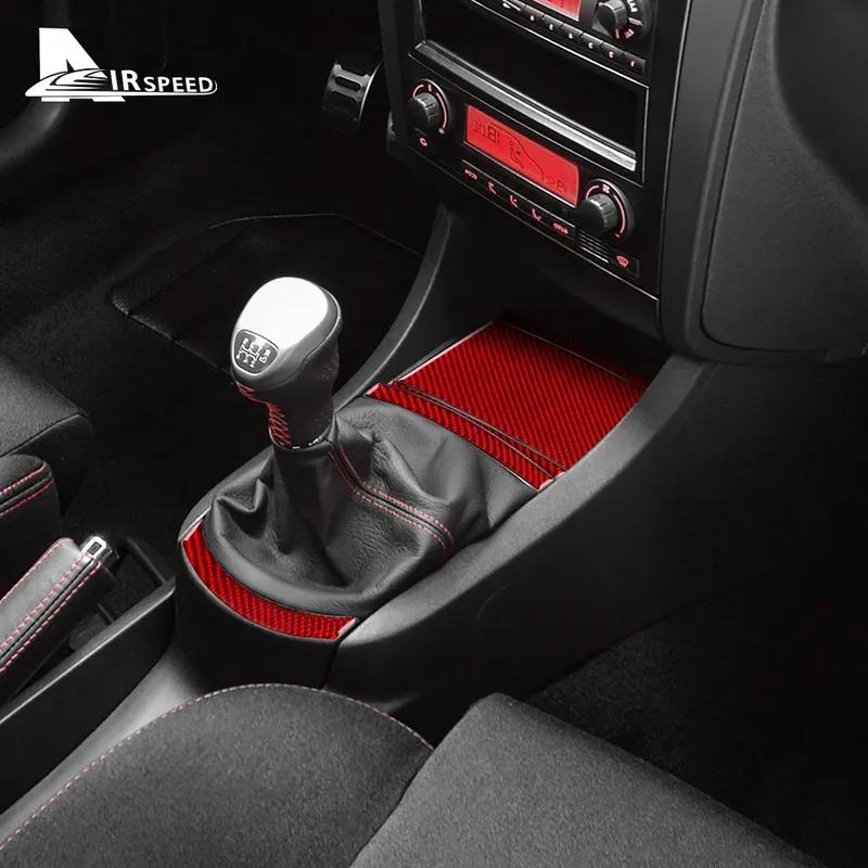 Real Soft Carbon Fiber Sticker For Seat Ibiza 2003 2004 2005 2006 2007 2008 LHD RHD Manual Car Gear Center Console Panel Trim