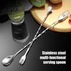 Ice Breaking Cocktail Stirrer Stainless Steel Bar Spoon, Dual Head Swizzle with Easy Clean Barware for Home Threaded Stem, Professional Long