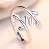 New Fashion 925 Sterling Silver Tree Leaves Olive Maiden Opening Rings for Women Anel Bague Femmev Gift S-R74