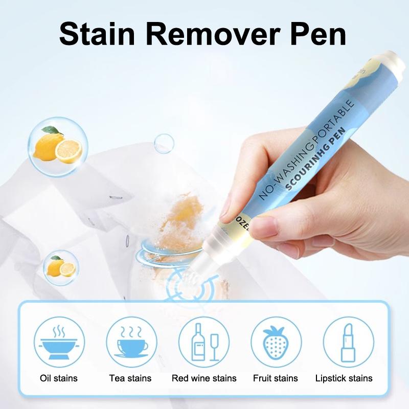 1/3/5Pcs 10Ml Instant Stain Cleaner Decontamination Pen Clothes Cleaning Brush Portable Travel-Friendly Works On Food Drink Spot