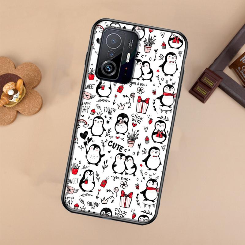 Мультяшный чехол-пингвин для Xiaomi POCO X7 Pro X3 X5 X6 F3 F5 F6 M6 Pro 11T 12T 13T 14T Pro 13 14 Ultra