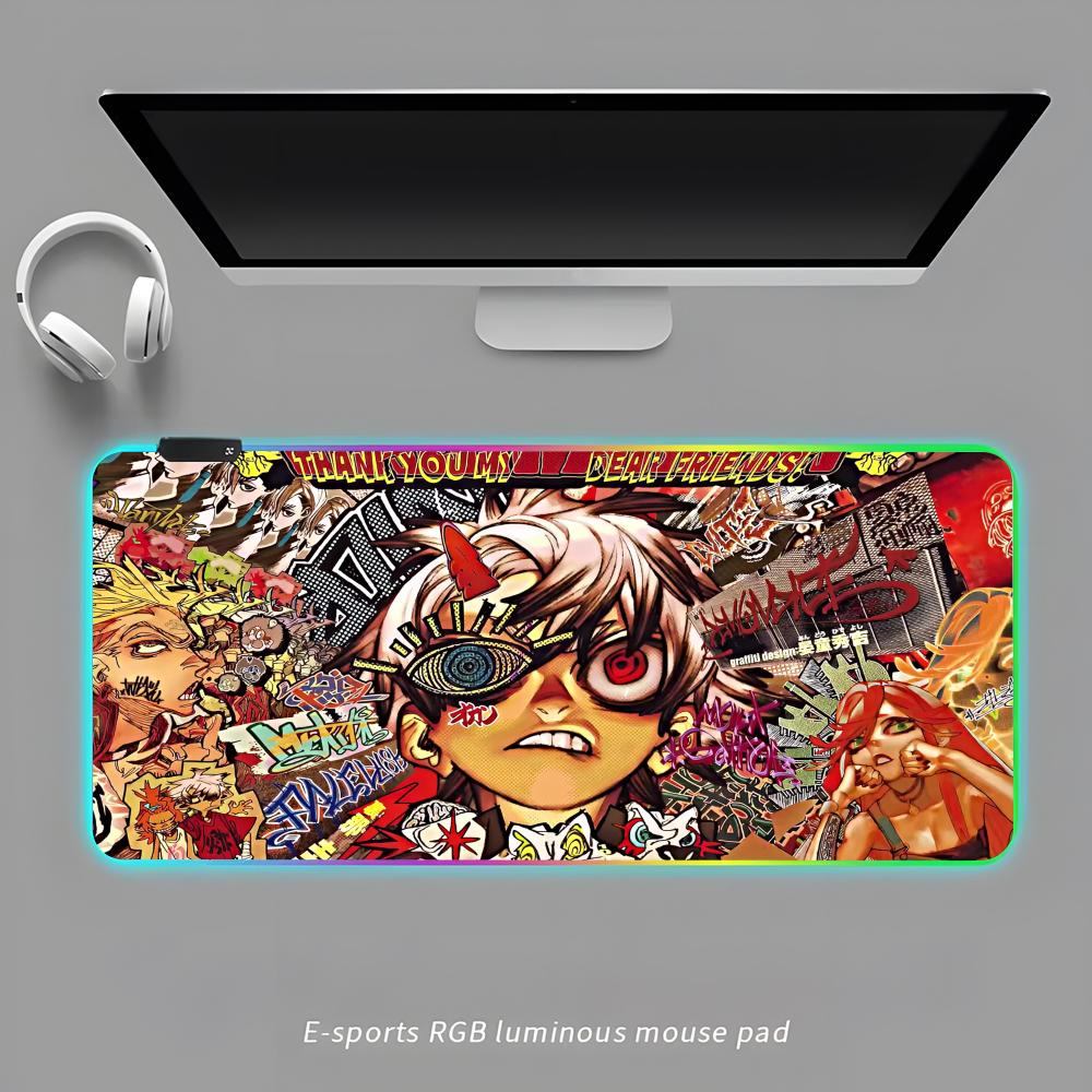 Gachiakuta Коврик для мыши RGB Игровой коврик для мыши Настольный коврик HD Геймерский Большой светодиодный свет XXL Коврики для мыши
