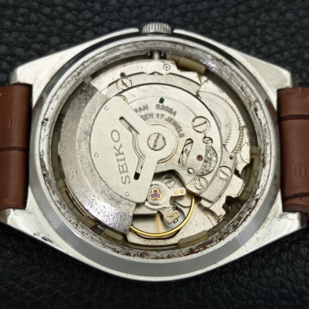 Seiko 5 AUTOMATIC 6309A VINTAGE JAPAN MENS ARABIC RED COLOR DIAL WATCH A701419-5 R206b-a701419