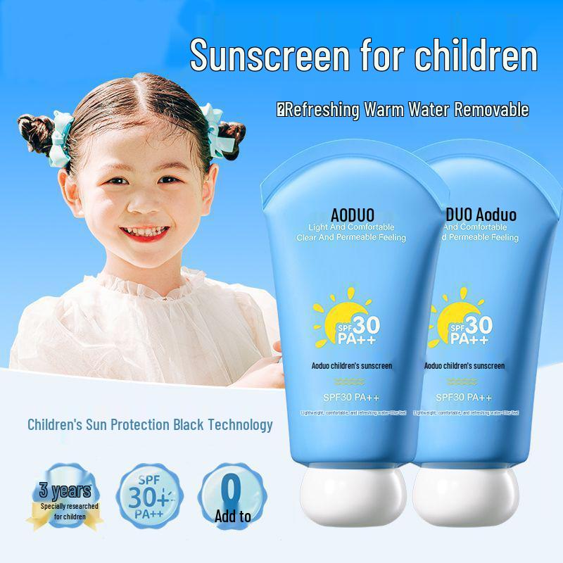 Детский физический солнцезащитный крем SPF40+: Высокая защита, Защита от загара, Безопасно для младенцев от 1 года и старше, Для использования на всем теле.