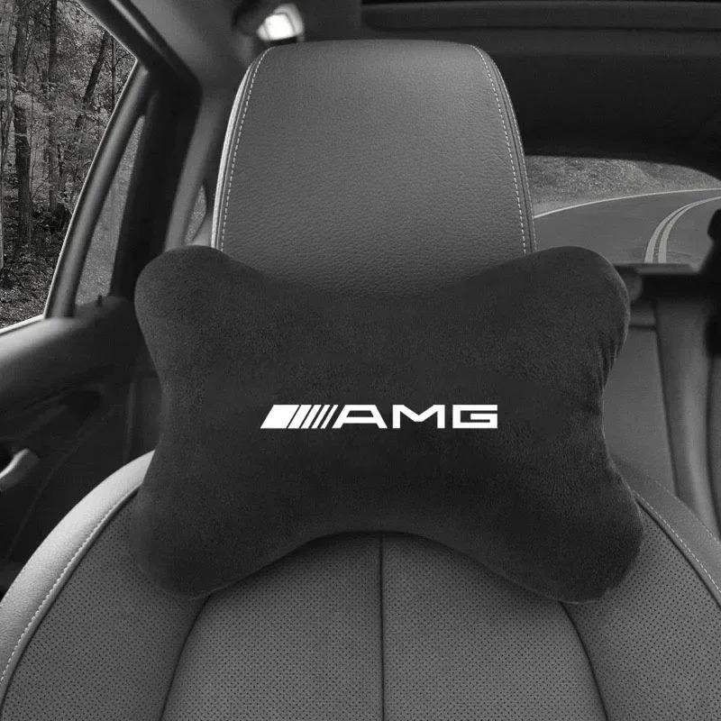 OFK3 Car Headrest Neck Support Seat Auto Breathable Pillow Protector Neck Compatible For Mercedes Benz AMG C180 C200 C260 C300 W108