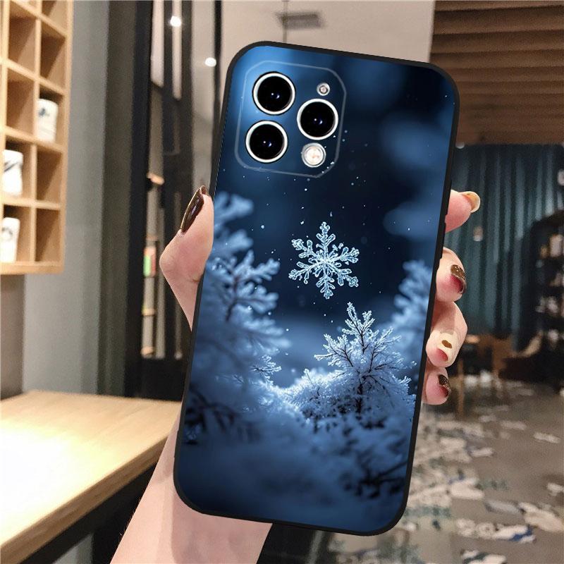 Phone Case Carcasa Funda For iPhone 17 Pro Max 17 Air 16 15 14 13 Pro Max 15 16 Pro 15Plus Winter Christmas snowflake