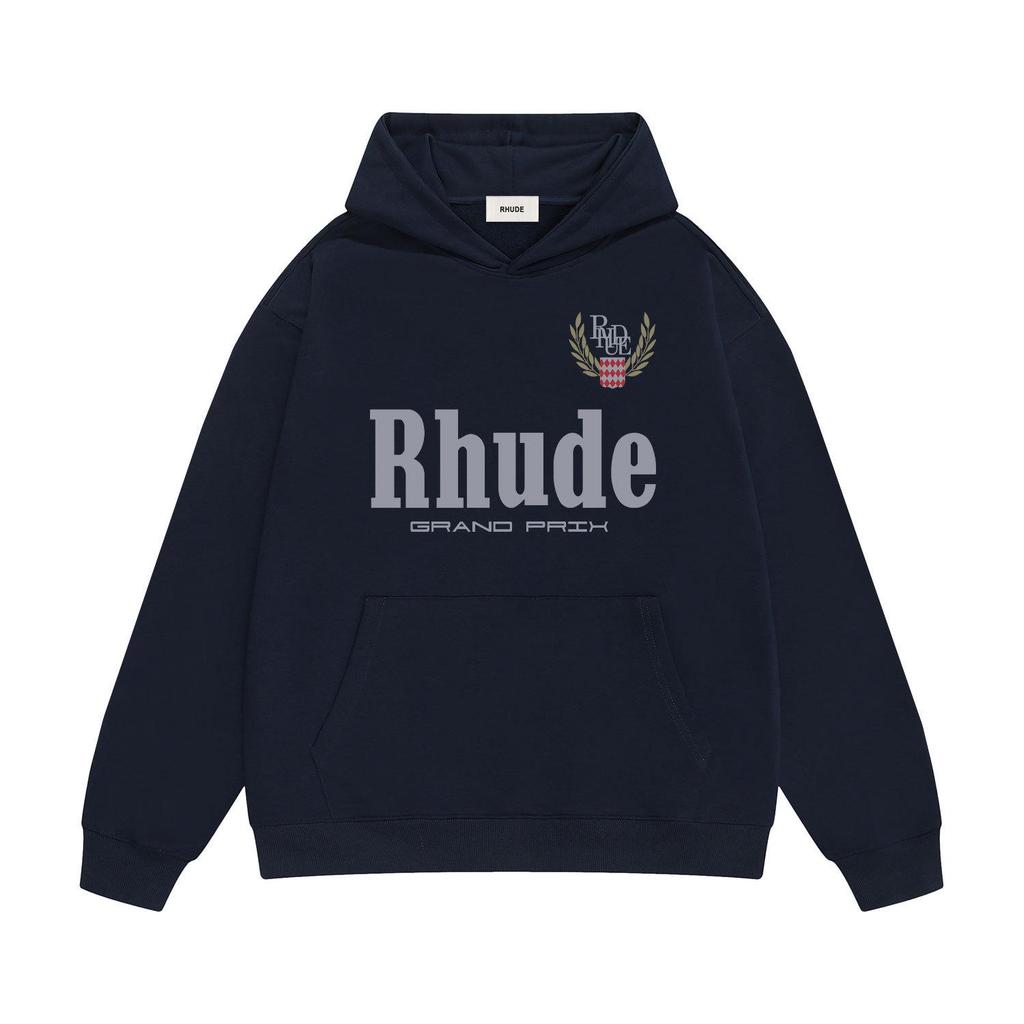 RHUDE Unisex Multi-color Trendy High Street Printed Hoodie