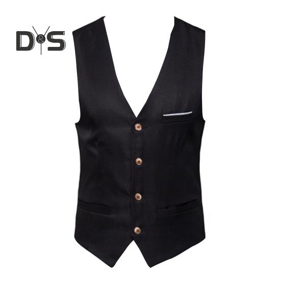 Мужской жилет в деловом стиле без рукавов с V-образным вырезом, облегающий кардиган, однобортный, однотонный, из шелковистой ткани, с карманами, свадебный жилет для жениха