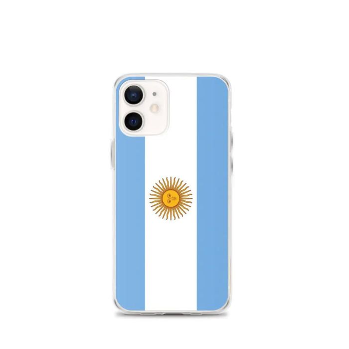 Coque Téléphone – Drapeau de l'Argentine – Compatible iPhone 12 mini – Étui Souple – Résistant et Antichoc - Silicone - Pixelforma