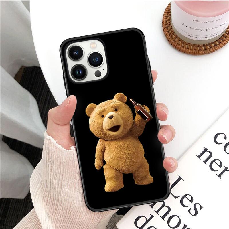 Чехол для телефона с забавным рисунком медведя и анимацией для iPhone Xiaomi Mi Samsung Galaxy Redmi Note AS 11 12 13 14 15 22 23 24 5G Pro Plus Max Fe Ultra