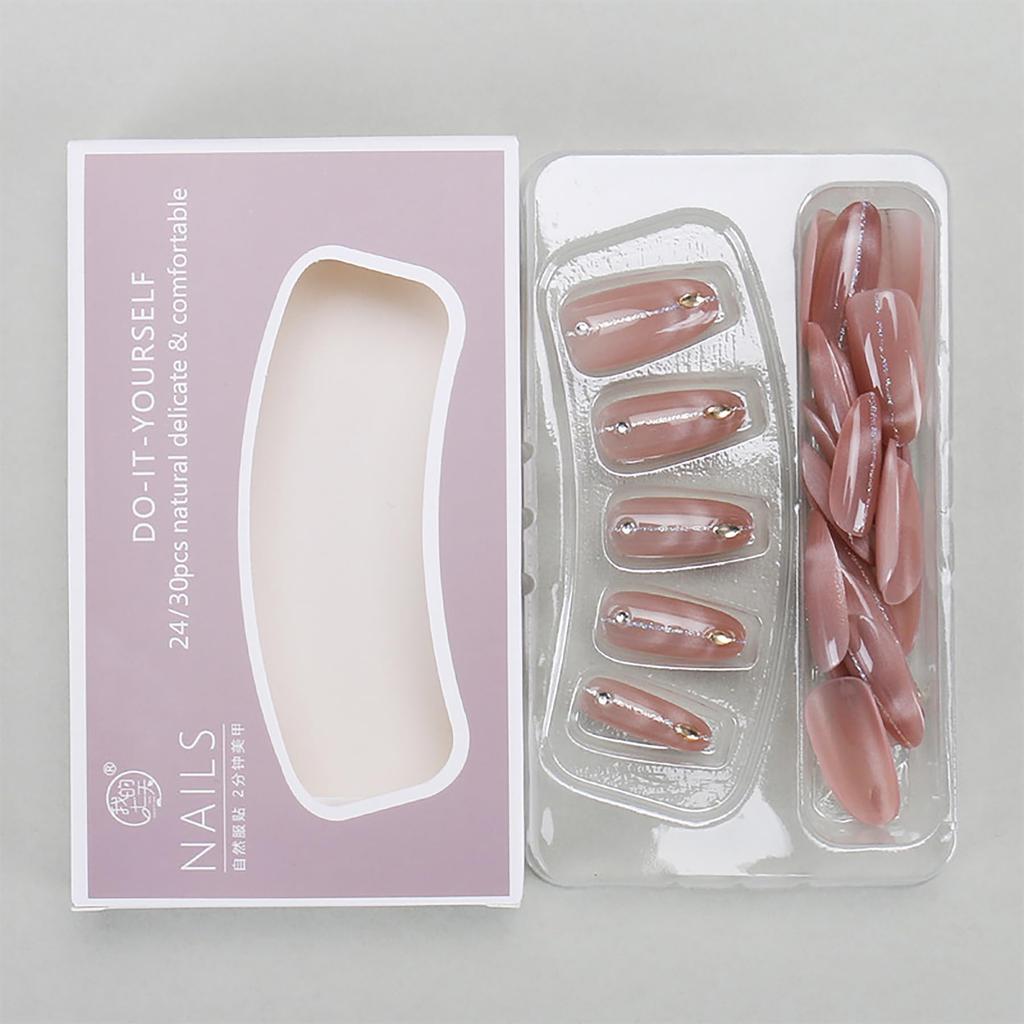 Типсы для ногтей SEMTIM 30 шт., средние, короткие, круглые, накладные ногти, короткие, ногти средней длины, популярные, в японском стиле, милые, простые, стильные, для совершеннолетия