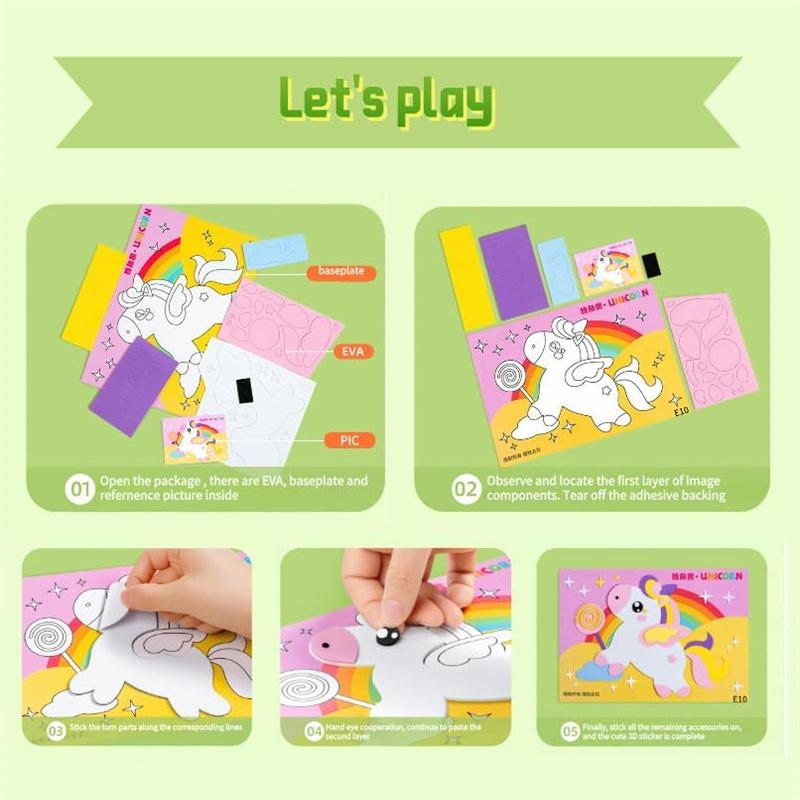 Набор 3D наклеек из пены ЭВА для детей, развивающие игрушки для дошкольников, креативное DIY занятие для мальчиков и девочек (Возраст 3-6)