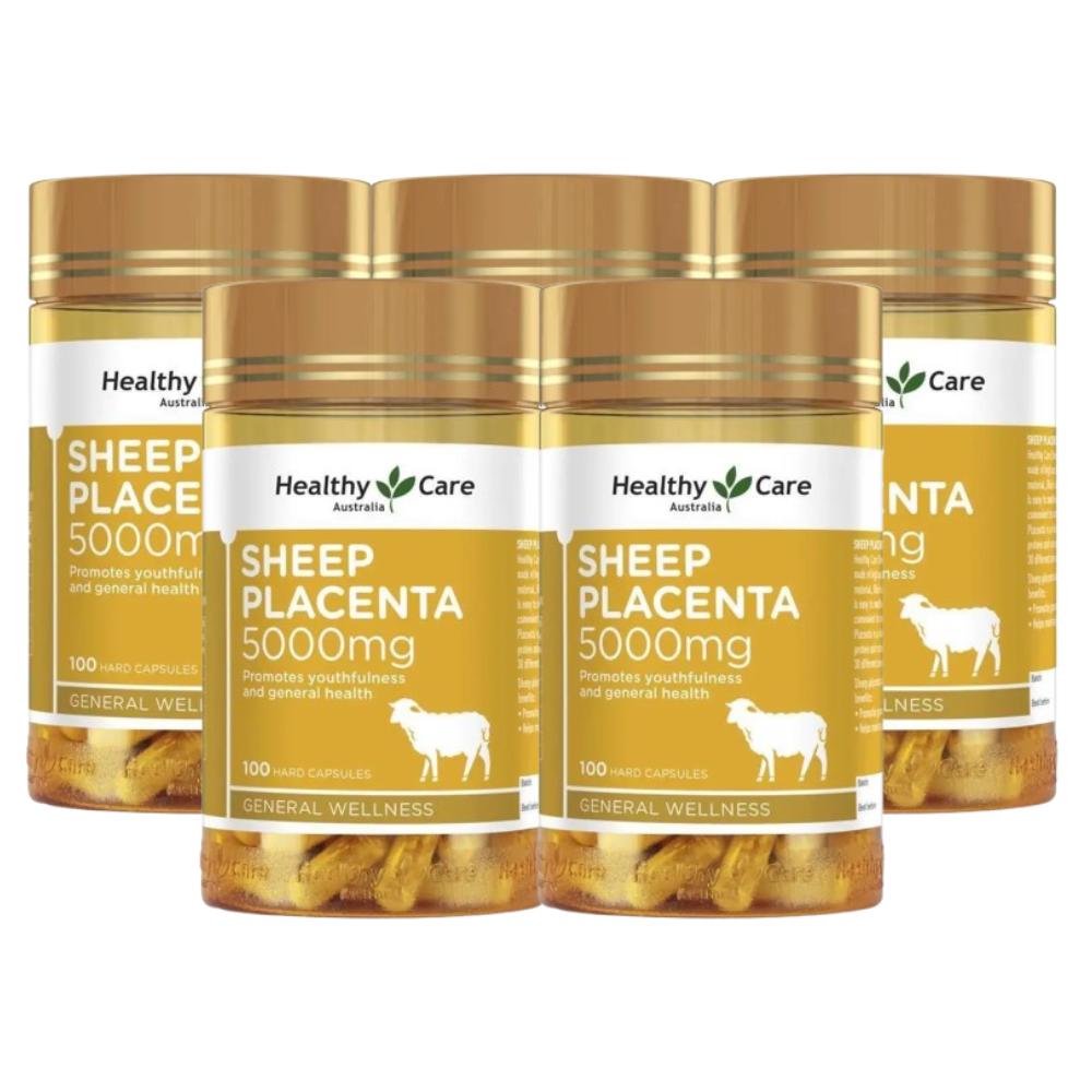 Healthy Care Sheep Placenta 5000mg 100s X 5