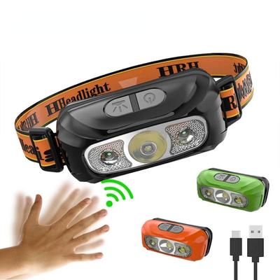 Мини-перезаряжаемые сильные сенсорные налобные фонари для рыбалки, кемпинга, USB-налобные фонари COB, светодиодные налобные фонари, налобный фонарик