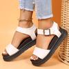 Модные женские сандалии, высококачественные летние сандалии на каблуках, повседневная летняя обувь для женщин, босоножки на танкетке и платформе, Mujer 2024, новинка