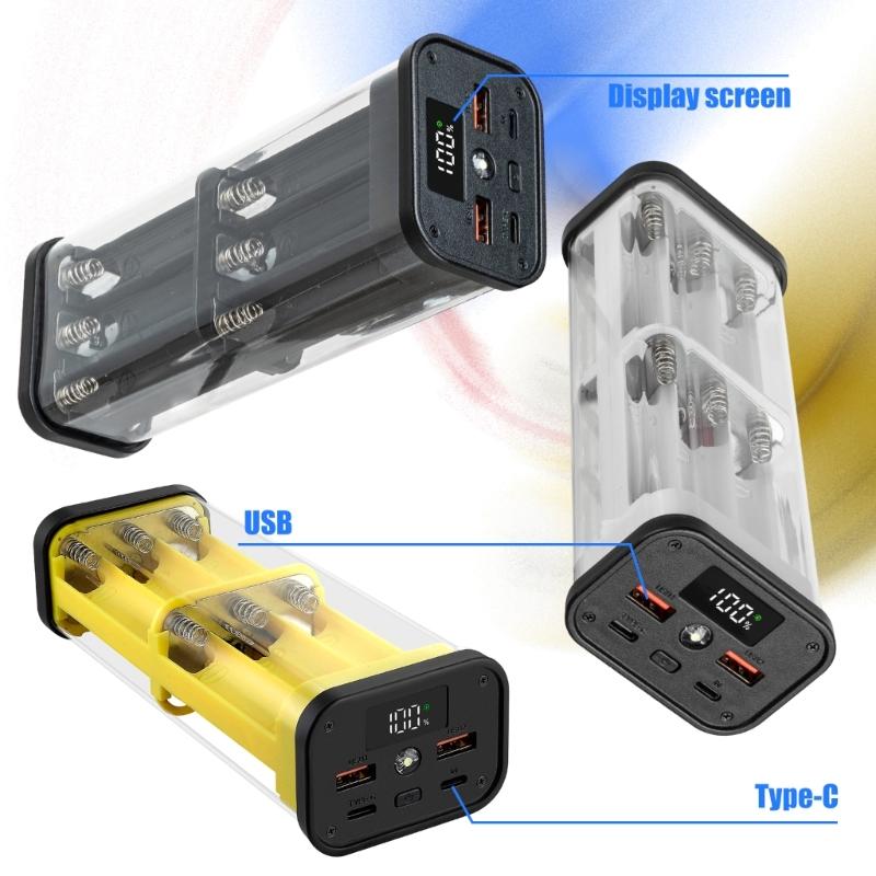 Безпаечный набор Powerbank для 12 аккумуляторов 18650. Легкая сборка с пластиковым корпусом и механизмом защиты.