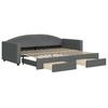 Pull Out Daybed with Drawers Dark Grey 90x200 cm Fabric