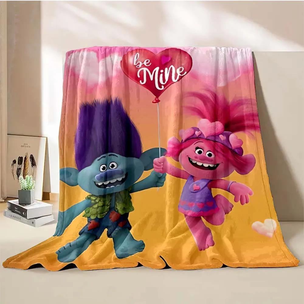 Тролли Объединяются Мультяшное Одеяло Теплое Мягкое Пушистое Размер King Size Плед Детский Взрослый Диван Кровать Покрывало для Сна Покрывало для Путешествий Подарок