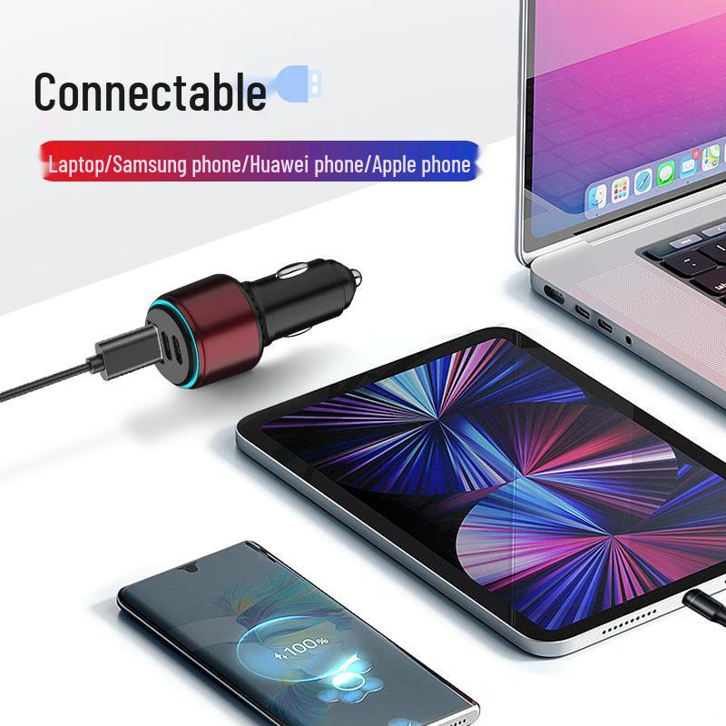 Быстрая автомобильная зарядка 100 Вт для Apple, Samsung, Huawei - Совместима с PD для мобильных телефонов и ноутбуков