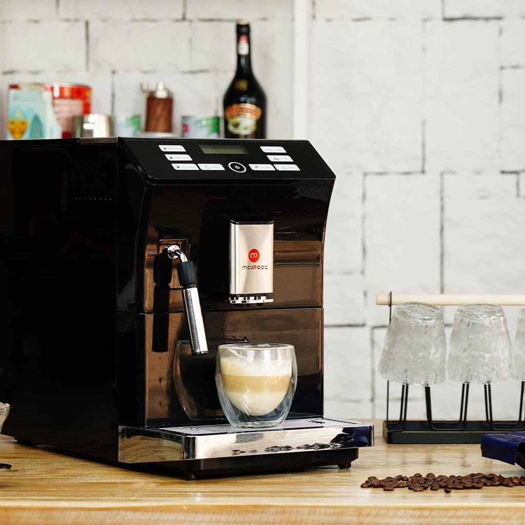 Суперавтоматическая эспрессо-машина Mcilpoog Bean Powder Manual Steam Wand Dual Use с сенсорным экраном черного цвета WS-201