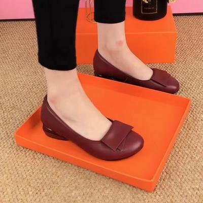 Туфли женские из мягкой кожи с круглым носком, неглубоким вырезом, на плоском каблуке, для весны и осени, на мягкой подошве, туфли для мам, женские кожаные туфли на плоской подошве, модные