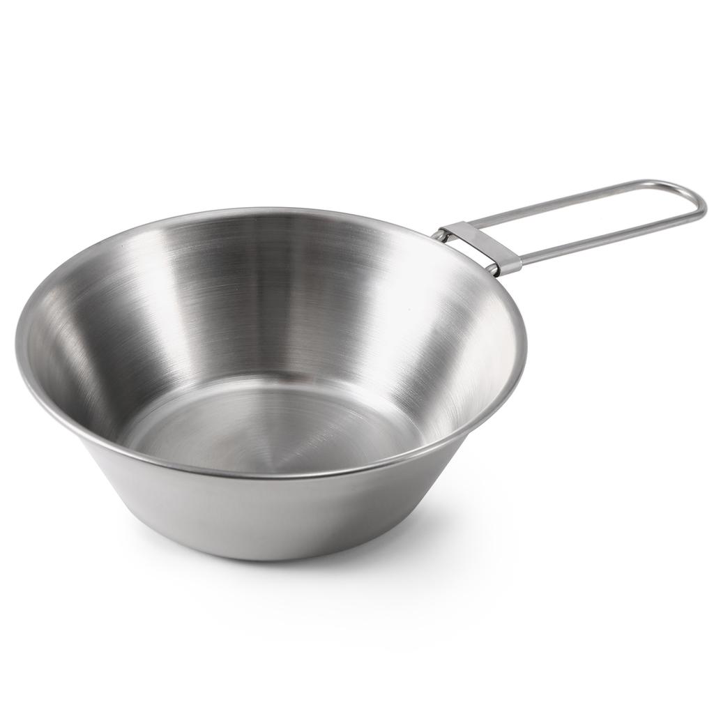 Чаша Lixada из нержавеющей стали со складной ручкой для кемпинга, пешего туризма, пикника