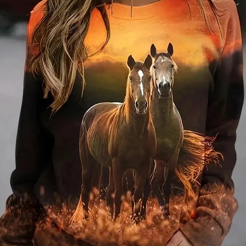 Винтажная женская толстовка с капюшоном с изображением животных, модная 3D-печать с принтом котенка, с длинным рукавом, для девочек, милая повседневная y2k, пуловер с круглым вырезом, женская одежда