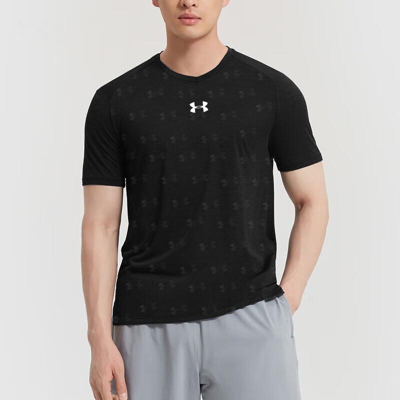 Under Armour Quick-Dry Knitted Short Sleeve T-Shirt Camouflage Shorts Casual Sports Set Men Sets 21500531-001+24500210-409