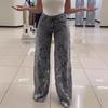 2025 Women’s High-Waisted Lace Patchwork Wide-Leg Denim Pants
