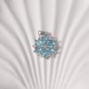 Blue Diamond Snowflake Silver Pendant, Fairy Winter Women's Clavicle Chain