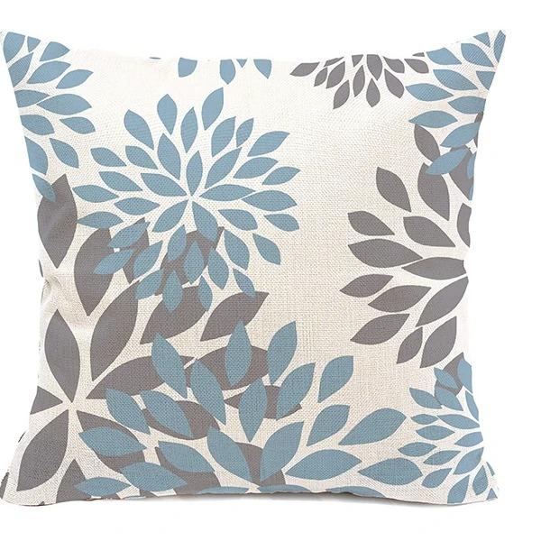 Blue and White Geometric Decorative Pillowcase Living Room Office Home Pillowcase Car Ornaments