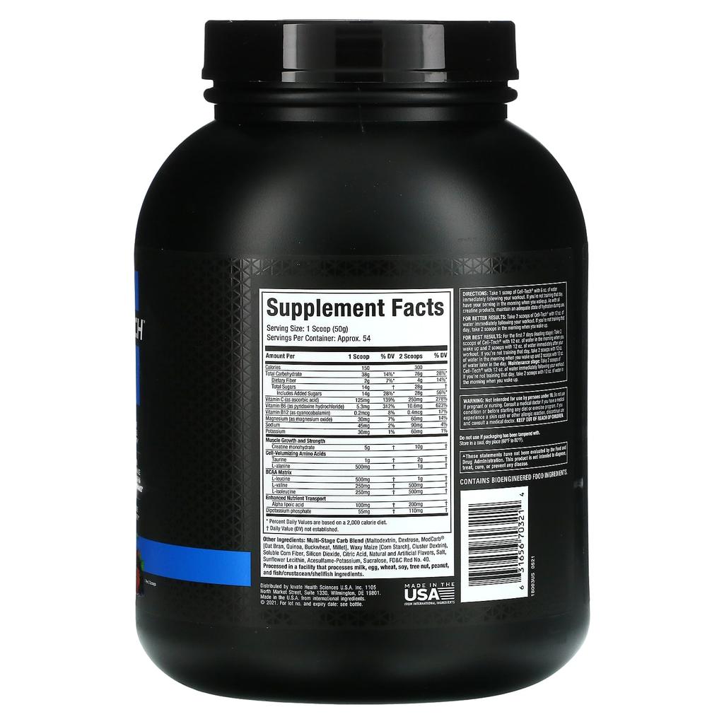 Muscletech Серия Performance, CELL-TECH, Самая мощная формула креатина, Фруктовый пунш, 6,00 фунтов (2,72 кг)