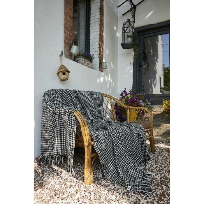 Plaid - Gaspard - 130 x 160 cm - Noir - Synthétique - Contemporain