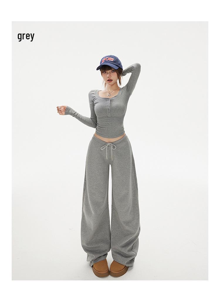 Женские брюки американского ретро-стиля, облегающего кроя, с V-образным поясом и широкими штанинами, коллекция осень/зима 2025