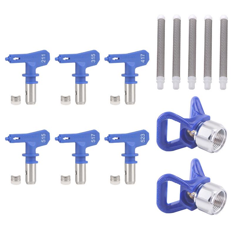 Комплект безвоздушного распылителя высокого давления: Форсунка, седло «утконос», труба, фильтр распылителя, удлинительный стержень.